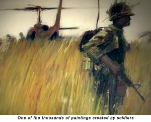 One of the thousands of paintings created by soldiers