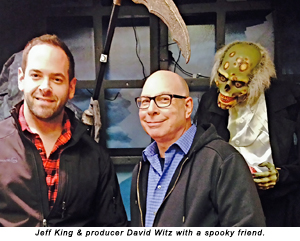Jeff King and producer David Witz with a spooky friend