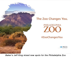 Baker's Jeff King mixed new spots for the Philadelphia Zoo