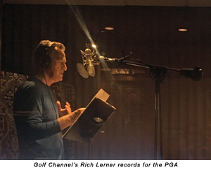 Golf Channel's Rich Lerner records for the PGA